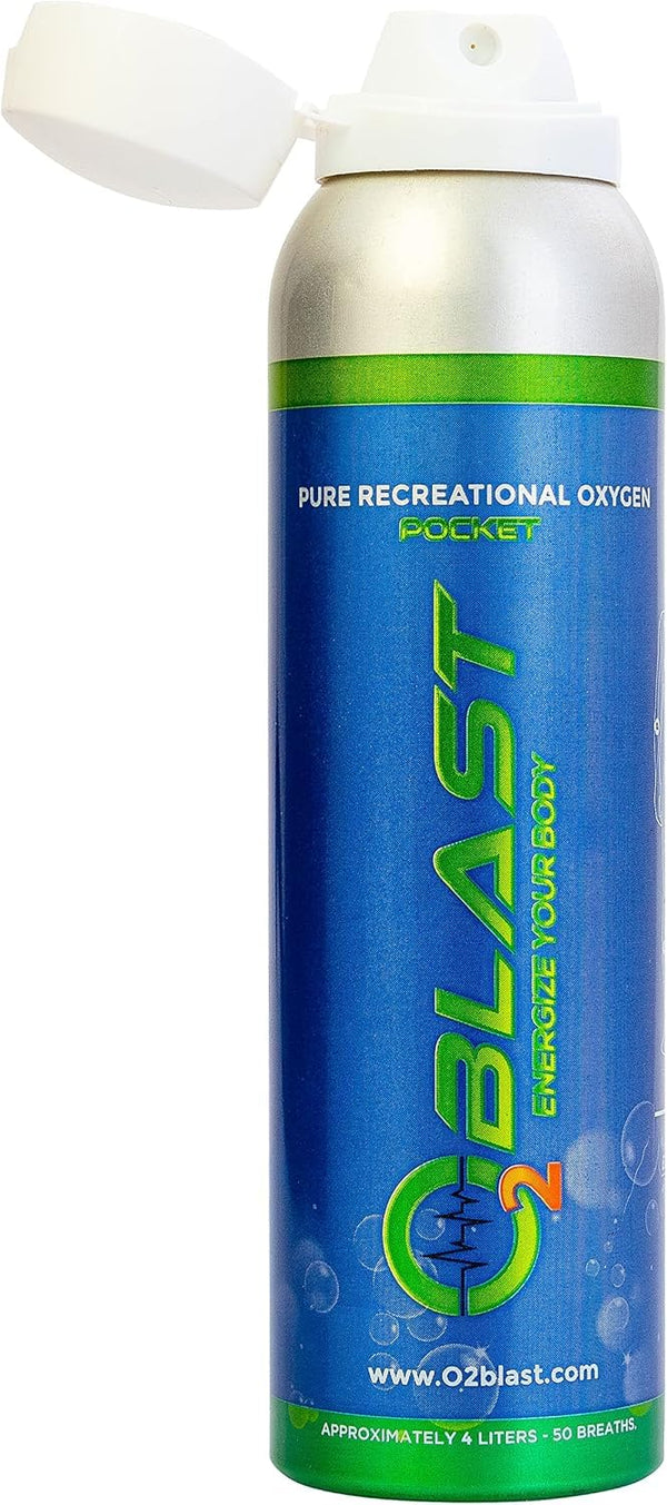 O2 Blast, Pure Oxygen Supplement, Quick Recovery for Exercise and Focus. Sanitary Flip Top Cap (4 Liter Oxygen Canisters - 3 Pack - Natural)