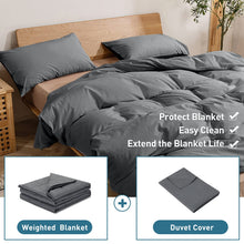 Weighted Idea Cool Removable Duvet Cover 60''x80'' for Weighted Blanket (Gray)