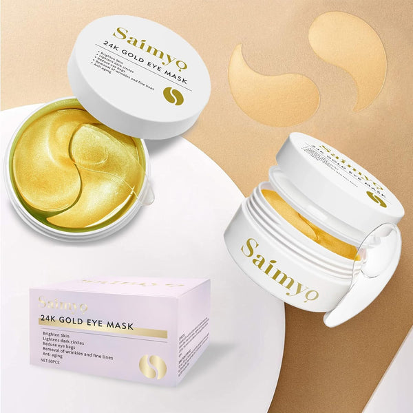 Saimyo Pink Rose Eye Mask– 60 Pcs - Gold Under Eye Mask Retinol - Puffy Eyes and Dark Circles Treatments – Look Younger and Reduce Wrinkles and Fine Lines Undereye, Improve and Firm eye Skin