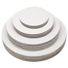 qiqee 32 Packs Cake Boards Round 6/8/10/12 Inch White Cake Circles Rounds Base Food-Grade Cardboard Cake Plate（4 Size/8pcs Each,Thinner But Stronger）