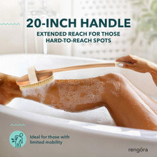 rengöra Back Brush - 20 inch - Long Handle - for Shower Exfoliating Detachable Natural Bristle Bath Brush. Men & Women Love This! Use This Back Scrubber Wet or Dry for Healthy Skin Care | Makes a Great Gift (Regular)