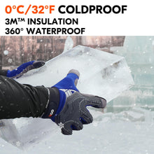 Vgo 0°C/32°F Waterproof Heavy-Duty Winter Mechanic Work Gloves, Impact Reduction(1 Pair,XL,Blue,SL8849FLWP)