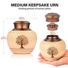 Medium Keepsake Urns for Human Ashes Made of Bamboo,Memorial Cremation Urns for Human Ashes Adult Female Male,Decorative Urns Ash Container with Tree of Life Pattern,Hold Up to 90 Cubic Inch