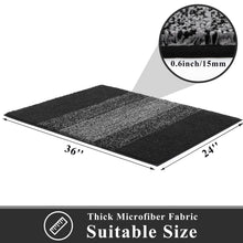 Vaukki Indoor Doormat Entryway Door Rug, Non Slip Absorbent Mud Trapper Mats, Low-Profile Inside Floor Soft Machine Washable Large Rugs Carpet for (24''x36'', Black and Grey)