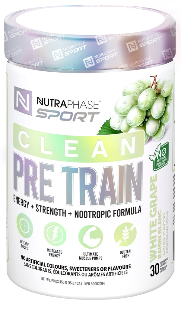 NUTRAPHASE CLEAN PRE-TRAIN WHITE GRAPE 30 SERVINGS