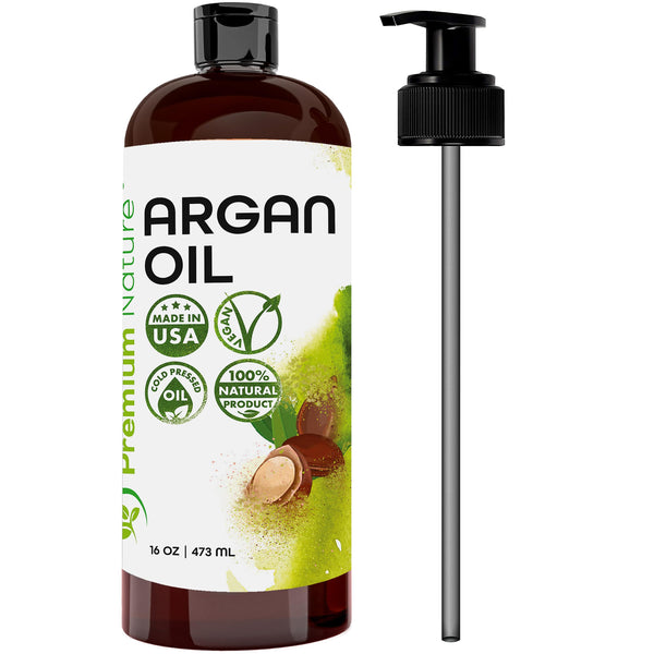 Premium Nature Argan Oil 473 ml Argon Oil for Skin Argan Oil of Morocco for Dry Hair and Curly Frizzy Hair