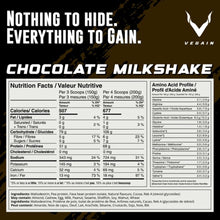 VEGAIN - Plant-Based Mass Gainer - Chocolate Milkshake 6.6lbs (3kg) - Over 68g Protein, 27g BCAA & EAAs, Dairy Free, Gluten Free, Soy Free - 100% Vegan - Natural Ingredients - 15 Servings