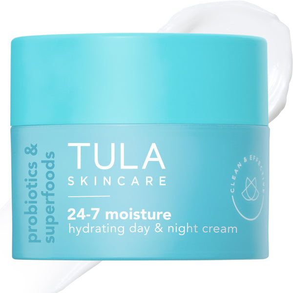 TULA Skin Care 24-7 Hydrating Day & Night Cream - Anti-Aging Moisturizer for Face, Contains Watermelon & Blueberry Extract, 1.5 oz.