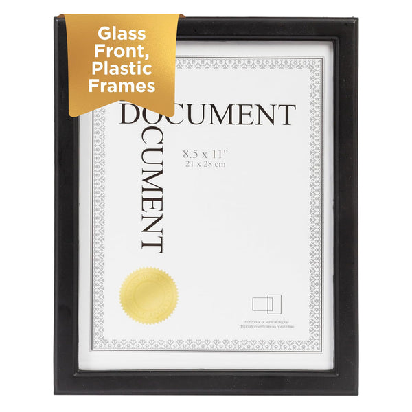 Kiera Grace Contemporary Document Frame, Wood Picture Frame for an 8.5" x 11" Document, Hang on Wall to Display Your Accomplishments, Black