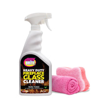 Quick N Brite Fireplace Glass Cleaner 24oz, with Sponge and Microfiber Towel