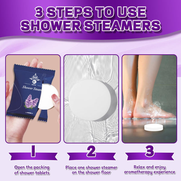 Shower Steamers Aromatherapy - 18-Pack XL Lavender Shower Bombs with Essential Oils, Personal Care and Relaxation Birthday Valentines Day Gifts for Women and Men