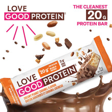 Love Good Fats High Protein Bars, Peanut Caramel - Whey Protein and Collagen - 20g Protein includes 6-7g Collagen, 2g Net Carbs, 1g Sugar - Chocolate Coating - Low Carb, Low Sugar, Keto, 12 Pack