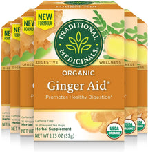 Traditional Medicinals - Organic Ginger Aid Herbal Tea (Pack of 6) - Help Relieve Digestive Upset, Indigestion and Nausea - 96 Tea Bags Total