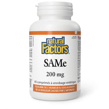 Natural Factors SAMe 200 mg, 60 enteric coated tablets, Helps Support Mood Balance and Helps Relieve the Pain of Osteoarthritis