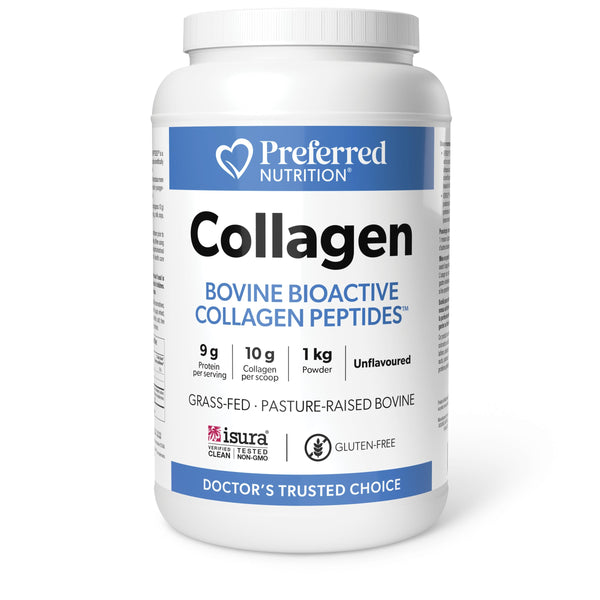 Preferred Nutrition® Collagen Bovine Bioactive Collagen Peptides™, 1kg Powder VALUE SIZE - 10g of Collagen & 9g of Protein Per Serving, Grass-Fed Pasture-Raised Bovine, Unflavoured