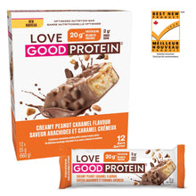 Love Good Fats High Protein Bars, Peanut Caramel - Whey Protein and Collagen - 20g Protein includes 6-7g Collagen, 2g Net Carbs, 1g Sugar - Chocolate Coating - Low Carb, Low Sugar, Keto, 12 Pack