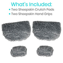 Vive Sheepskin Crutch Pads & Hand Grips - Comfortable, Breathable, Machine Washable Padding for Adults - Premium Accessory Covers for Crutches, Armpits - Latex-Free & Non-Toxic