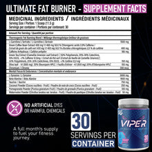 VNDL Viper Thermogenic Energy Powder - Supports Metabolism & Performance, Includes Green Tea Extract, Beta-Alanine & More - Energy-Boosting Powder for Men & Women - Blue Razz Gummies - 30 Scoops