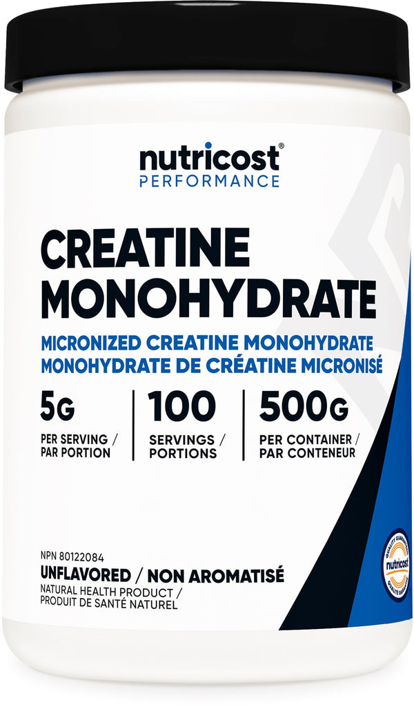 Nutricost Creatine Monohydrate Micronized Powder 500G, 5000mg Per Serv (5g) - 100 Servings, 17.9 Oz