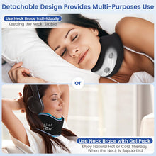 Relief Expert Soft Neck Brace with Neck Ice Pack Wrap, Breathable Cervical Collar with Reusable Hot and Cold Therapy Gel Pack, Adjustable Neck Support Brace for Women and Men, Posture Correct (Blue)