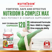 Nutridom Methylated B-Complex Max - All B Vitamins Including Methyl-folate B9, Methyl-cobalamin B12, Benfotiamin B1, Riboflavin B2, B3, Choline B4, B5, B6, Biotin B7, Inositol B8 - Vegan, Non-GMO, Free of Gluten, Soy and Dairy (120 Count)