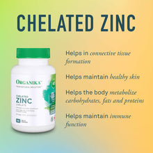 Organika Chelated Zinc 45 Tabs & NAC (N-Acetyl-L-Cysteine) 500mg- Supports Antioxidant Glutathione Levels, Immune System Support, Liver and Detox Support- 90 caps