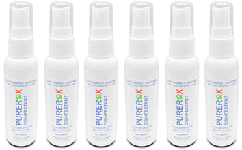 PUREROX disinfectant (2oz, 6pk) Travel Size, Eliminate viruses HIV, Hepatitis, Norovirus, bacteria MRSA, and fungi. PUREROX HOCL. No Residue. Suitable All Surfaces.