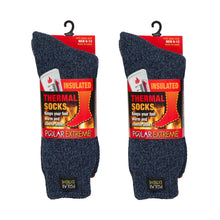 Polar Extreme Men's Thermal Sock Pack of 2, Denim Marled, 10-13