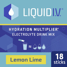 Liquid I.V. Electrolyte Drink Mix for accelerated hydration, Lemon Lime, Hydration Multiplier with Vitamins B3, B5, B6, B12 and C, 288 g, 18 on-the-go sticks