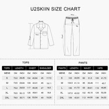 U2SKIIN Mens Silk Pajamas Set, Long Sleeve Satin Pajamas for Men Sleepwear Button Down Pjs Set Two-Piece(Black,L)