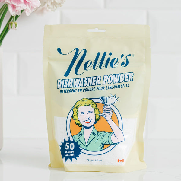 Nellie's Dishwasher Powder Bundle - 50 Scoops (Pouch) & 100 Scoops (Tin) - Kind to the Environment - Grease-Busting Performance for Spotless Results - Perfect for Planet Friendly Homes