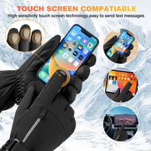 ULSTAR Winter Insulated Gloves Waterproof Touchscreen Ski Gloves Thick Thermal Snow Gloves Windproof Anti-Skid Motorcycle Driving, Snowboarding, Cycling, Ice Fishing, Sledding Gloves (Black, XL)