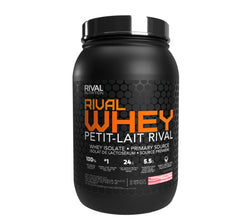 SNS Rivalus Rivalwhey – Strawberry Crème 2lb - 100% Whey Protein, Whey Protein Isolate Primary Source, Clean Nutritional Profile, BCAAs, No Banned Substances