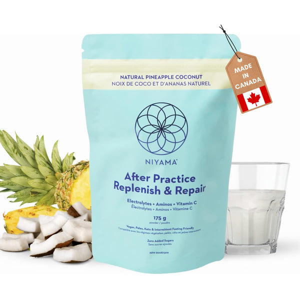 Vegan Electrolyte Powder for Post Workout | NIYAMA After Practice | Made in Canada | Hydrates, Replenishes, Accelerates Recovery, Improves Immunity | Keto-Friendly | Pineapple Coconut (30 Servings)