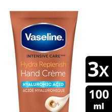 Vaseline Intensive Care Hand Cream moisturizer for dry skin Hydra Replenish made with hyaluronic acid, vitamin B3 and cocoa butter 100 ml Pack of 3