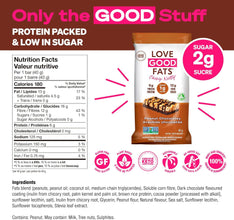 Love Good Protein Bars | Plant-Based Keto Snack | Low Sugar, Low Carb & Gluten Free | Chewy Nutty Peanut Chocolatey - 12 Pack