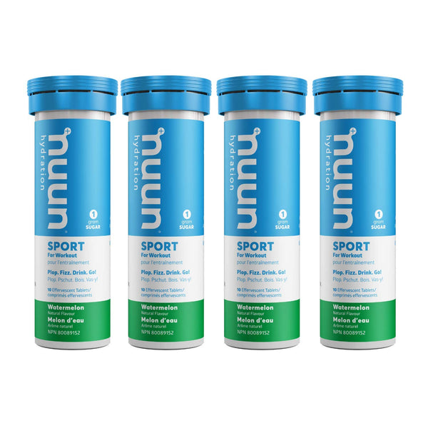 Nuun Sport: Electrolyte Drink Tablets, Box of 4 Tubes (40 servings), Watermelon, Electrolyte Hydration Supplement