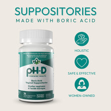 pH-D Feminine Health - 600 mg Boric Acid Suppositories - Woman Owned - for Yeast Infections (36 Count (Pack of 1))