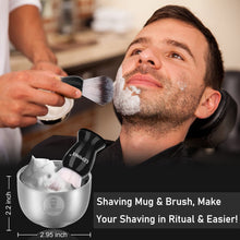 Shaving Kit for Men, Include Safety Razor, Sandalwood Shaving Cream, Mens aftershave, Pre Shave Oil, Shaving Brush and Bowl, Shaving Apron Bib -Shaving Gifts Set for Him Dad Men Stocking Stuffers (Black)