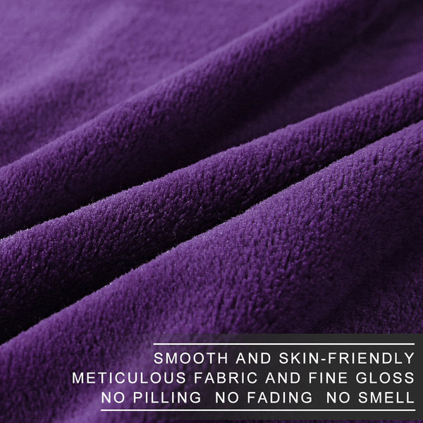 Polar Fleece Blankets Queen Size for The Bed Extra Soft Brush Fabric Super Warm Sofa Blanket 90" x 90"(Purple Queen)