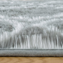 LOCHAS Luxury Shag Area Rug Runner Modern Indoor Plush Fluffy Rugs, Extra Soft and Comfy Carpet, Geometric Moroccan Rugs for Bedroom Living Room Girls Kids Nursery, 2x6 Feet Light Grey/White