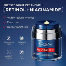 L’Oréal Paris Retinol Pressed Night Cream with Niacinamide, Reduces the Look of Wrinkles & Hydrates Skin, Revitalift Triple Power LZR, 47 ml