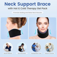 Relief Expert Soft Neck Brace with Neck Ice Pack Wrap, Breathable Cervical Collar with Reusable Hot and Cold Therapy Gel Pack, Adjustable Neck Support Brace for Women and Men, Posture Correct (Purple)