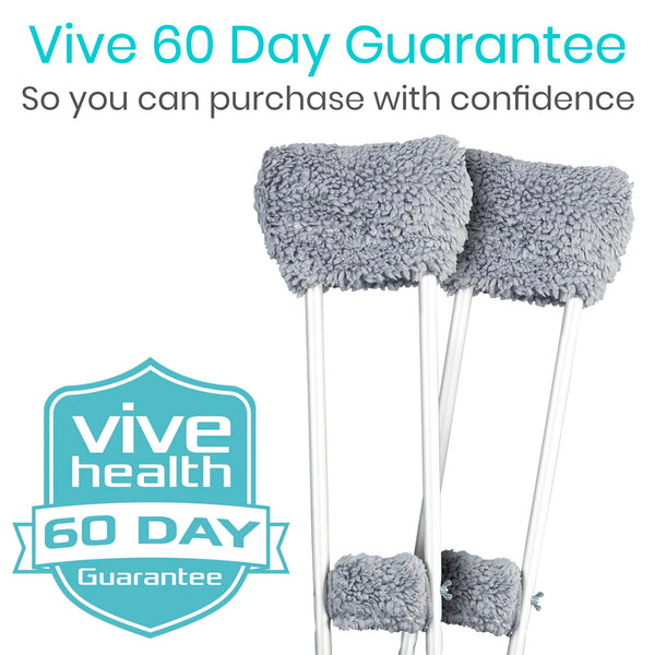 Vive Sheepskin Crutch Pads & Hand Grips - Comfortable, Breathable, Machine Washable Padding for Adults - Premium Accessory Covers for Crutches, Armpits - Latex-Free & Non-Toxic