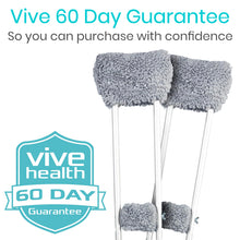 Vive Sheepskin Crutch Pads & Hand Grips - Comfortable, Breathable, Machine Washable Padding for Adults - Premium Accessory Covers for Crutches, Armpits - Latex-Free & Non-Toxic