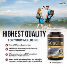 Herba L-Citrulline Capsules 750mg – 180 Vegetable Capsules | 3,000mg Per Serving | Pure L Citrulline Nitric Oxide Supplement | NPN from Health Canada | Made & 3rd Party Tested in Canada