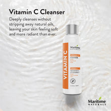 Maritime Naturals Vitamin C Cleanser for Bright, Refreshed Skin | Body & Face Cleanser made with Organic & Natural Ingredients | Gentle Face Wash for Oily, Dry and Sensitive Skin (240 ml)