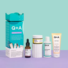 Q+A Holiday Heroes Skincare Giftset – 4-Step Regime with Oat Milk Cleanser, Niacinamide Toner, Hyaluronic Acid Serum, Ceramide Face Cream – Vegan, Cruelty-Free, UK Made, Nourishing and Hydrating