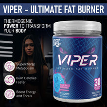 VNDL Viper Thermogenic Energy Powder - Supports Metabolism & Performance, Includes Green Tea Extract, Beta-Alanine & More - Energy-Boosting Powder for Men & Women - Blue Razz Gummies - 30 Scoops