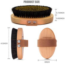 VERYOND Copper Body Brush Dry Skin Brush with Ion Charged Bristles Dry Brushing, Exfoliating Body Brush,Reduce Stress, Wood